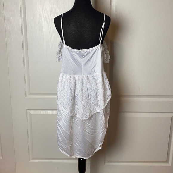 80s VINTAGE HIGH LOW LINGERIE SLIP DRESS CAMI - Picture 2 of 5